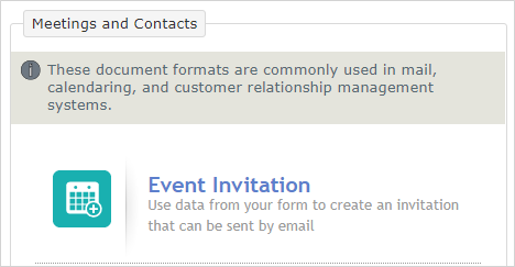 "Event Invitation" document type